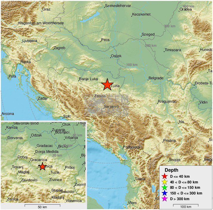 Земљотрес у близини Тузле, тресло се и Брчко