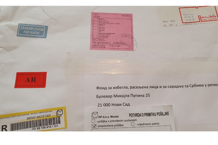 “Хрватске поште” због “забрањеног писања ћирилицом” вратиле пошиљку у Мостар