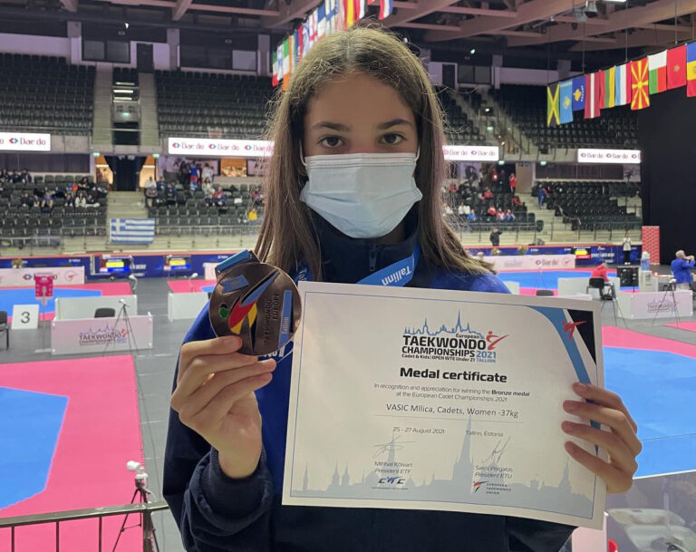 Милица Васић освојила бронзану медаљу на првенству Европе у теквондоу