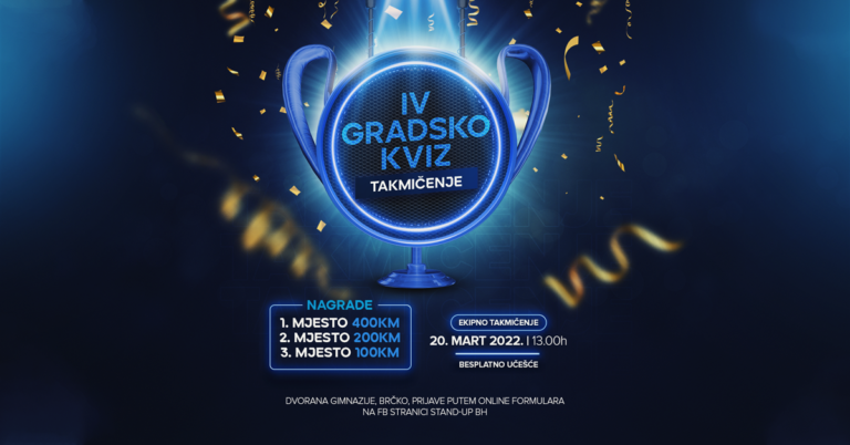 Отворене пријаве за IV Градско КВИЗ такмичење: Наградни фонд 700КМ
