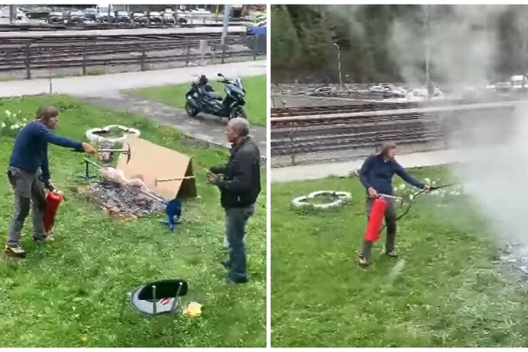 Босанац окренуо јање у дворишту, Швајцарац побјеснио па га гасио противпожарним апаратом