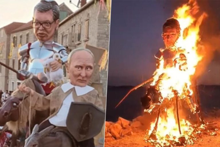 Skandal u Hrvatskoj: Na karnevalu spalili lutke sa likom Vučića i Putina