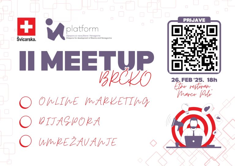 Poziv na “II Meetup Brčko”: Onlajn marketing i dijaspora – iskustva, prilike i umrežavanje